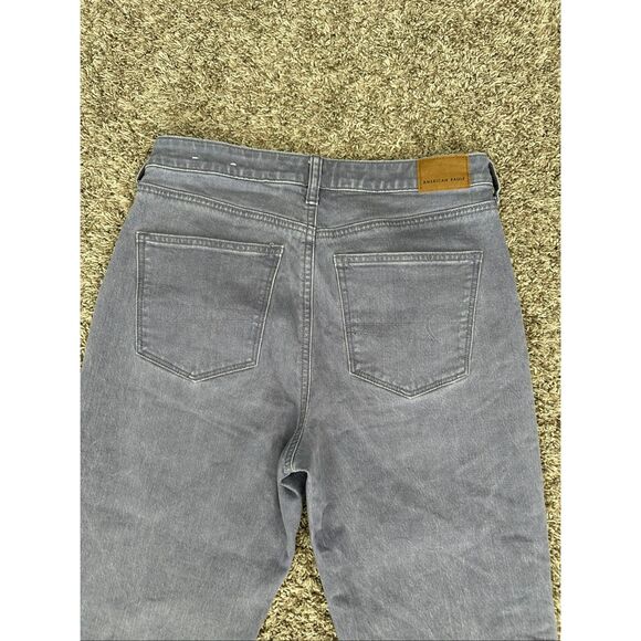 American Eagle Stretch Mom Jean Gray Purple Wash Denim High Waisted Size 4 Short - Picture 11 of 13